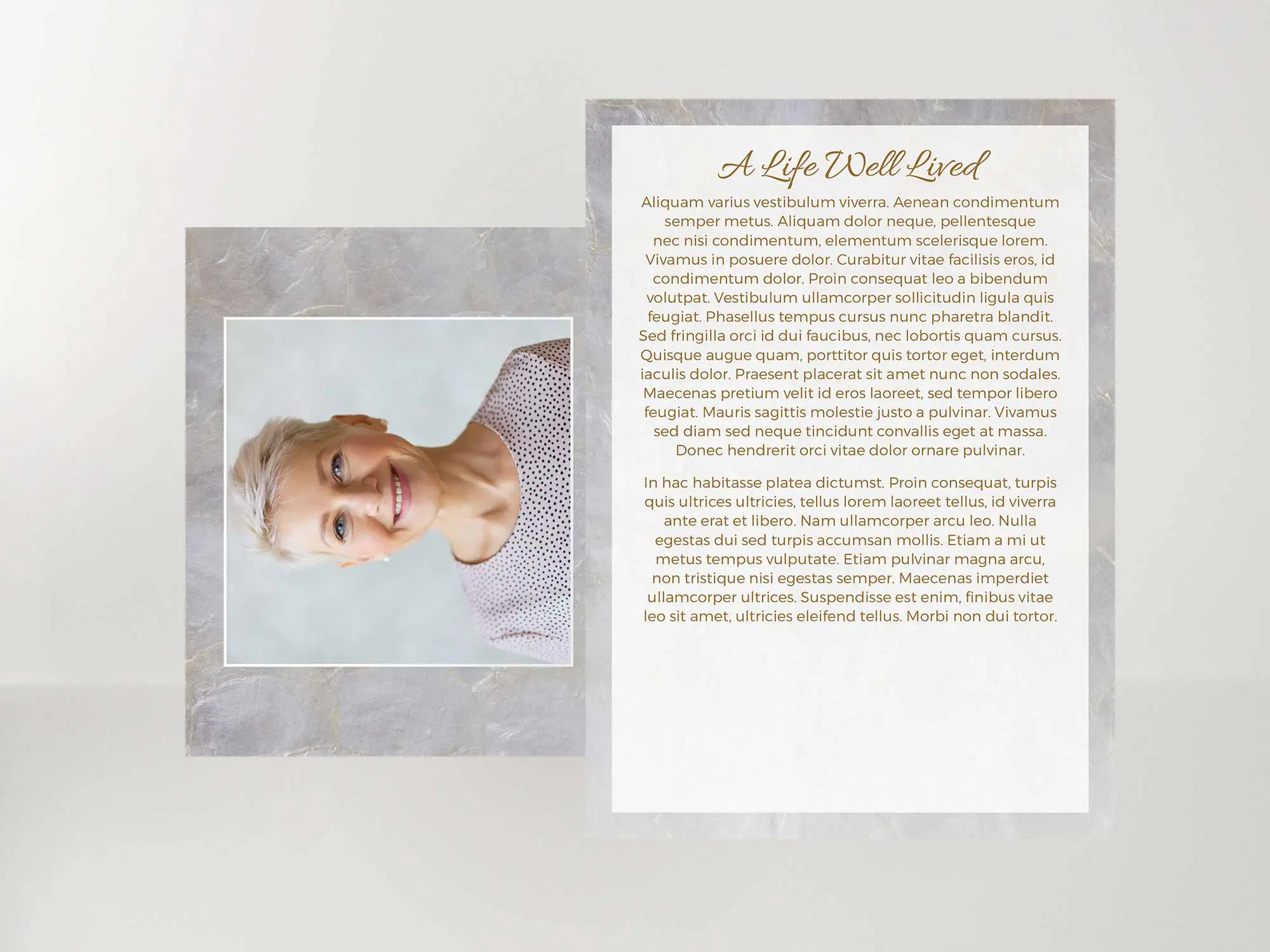 Memorial Card Back