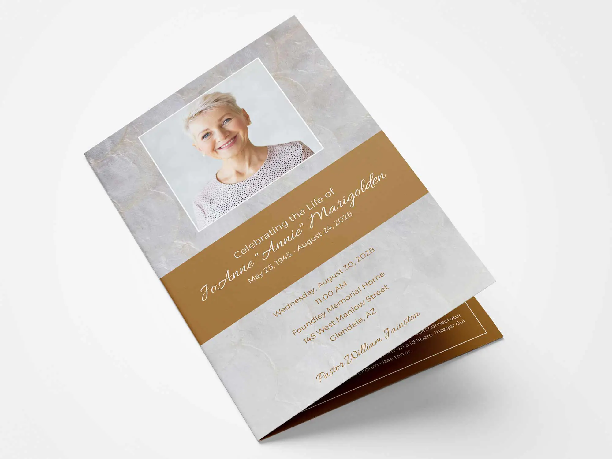 Capiz shell background with gold accents.
