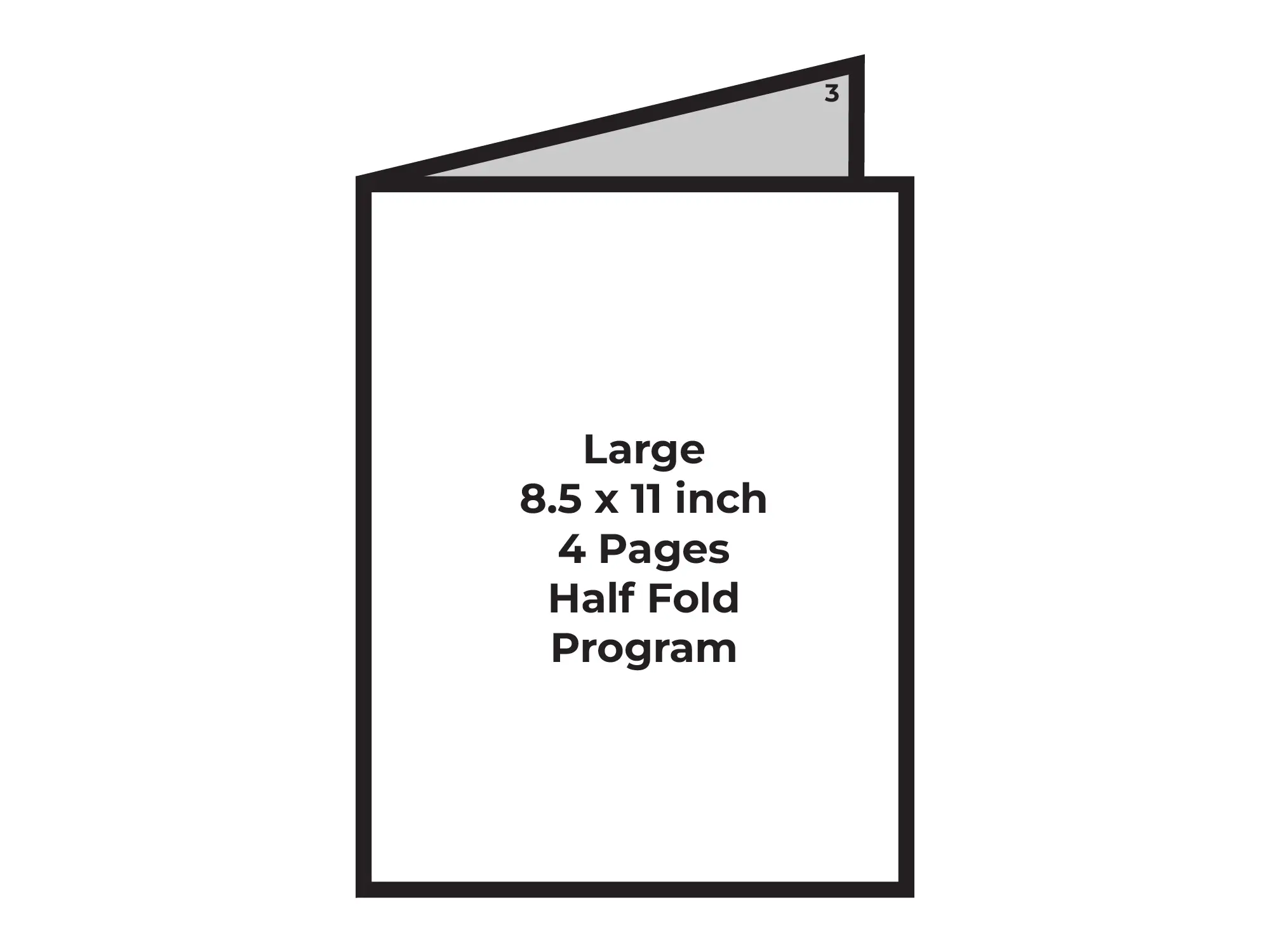 <h3>$250</h3>Large Half-Fold 4 Pages 8.5 x 11 Inch Page Mockup