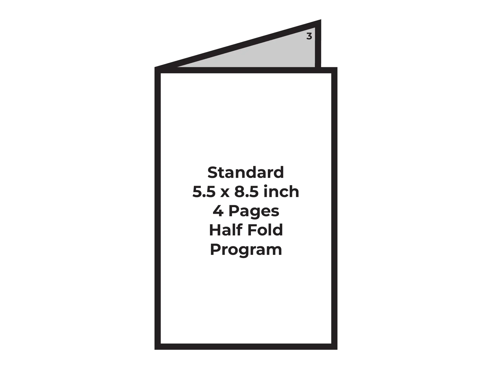 <h3>$200</h3>Standard Half-Fold 4 Pages 5.5 x 8.5 Inch Page Mockup